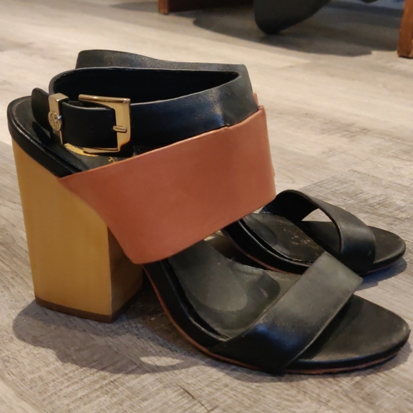 Wishbone Wood Block Heels - Picture 1 of 2